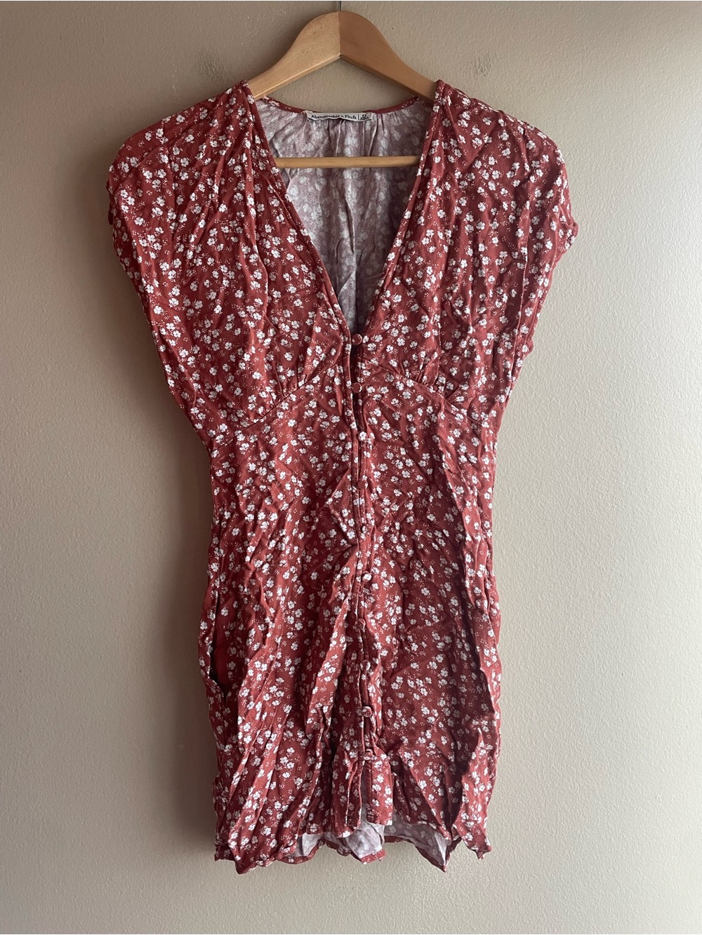 Abercrombie & Fitch Rust Floral Brown White Mini Dress XS
